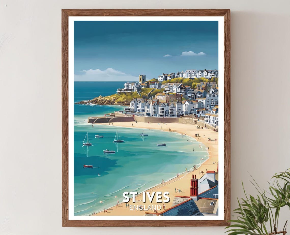 St Ives Travel Poster, Cornwall England