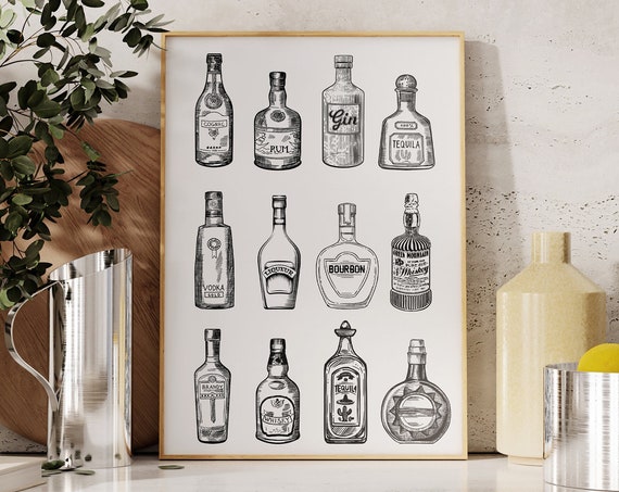 Retro Bar Cart Wall Art Bar Cart Accessories Bar Cart Print Bar Sign Retro Bar Art Vintage Alcohol Poster Vintage Bar Cart Printables