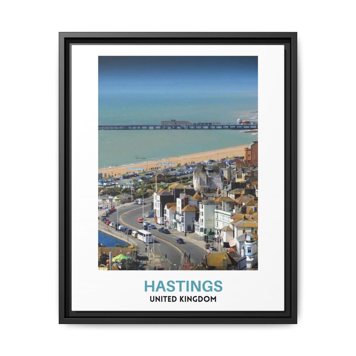 Hastings Seafront Pier Coastal Town England Seaside Scene Poster