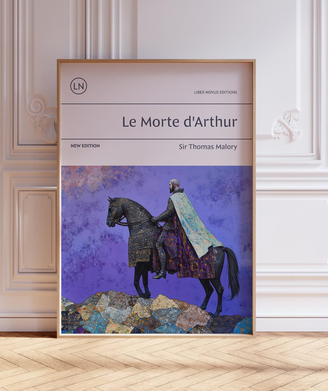 Le Morte DArthur Malory Armored Knight Horse Purple Knightly Poster