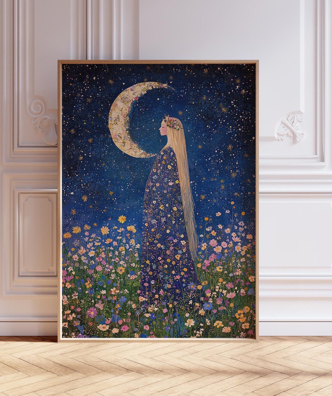 Moon Phases Astrology Art Print, Esoteric Decor