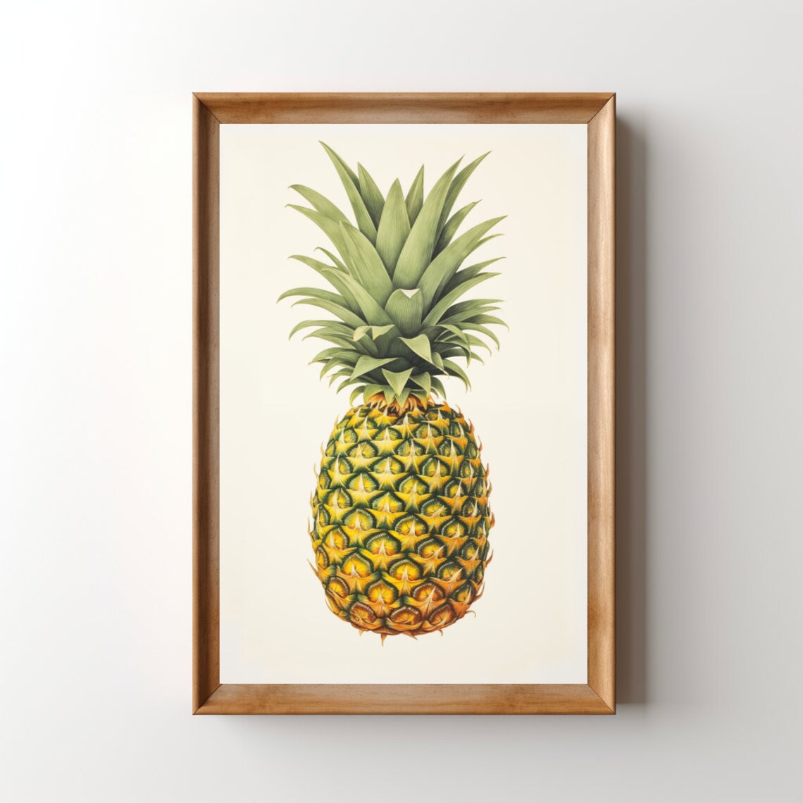 Vintage Pineapple Poster, Retro Tropical Kitchen Art