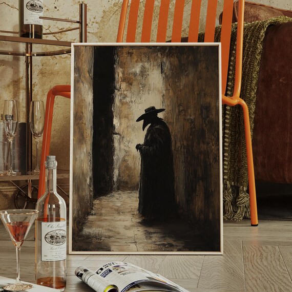 Plague Doctor Vintage Gothic Alleyway Wall Art