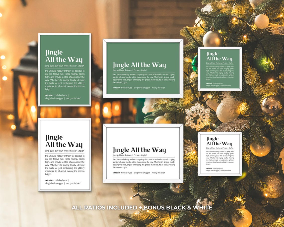 Jingle All the Way Definition Holiday Anthem Dictionary Style Poster - Image 3