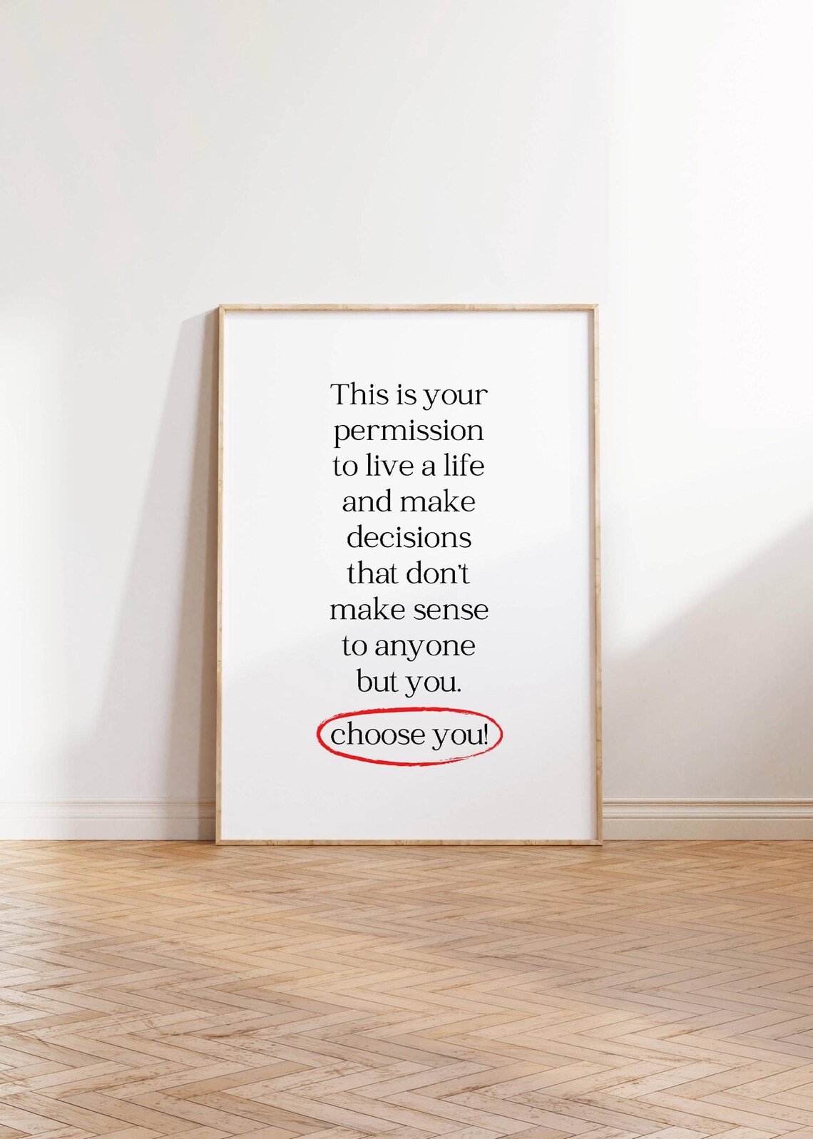 Choose You Permission Quote Poster Minimalist Self Love Wall Decor Art - Image 3