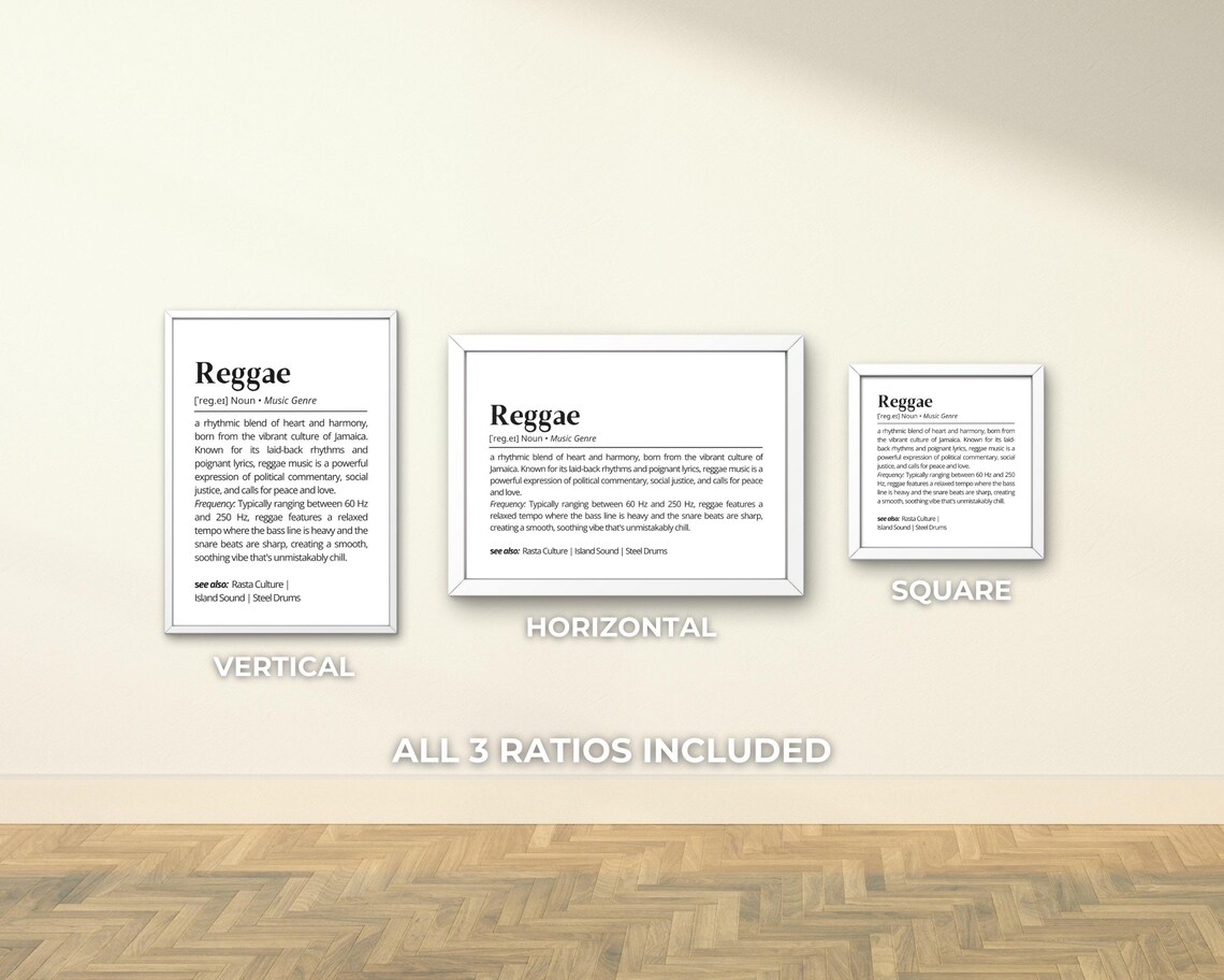 Reggae Music Definition Minimalist Art Print - Image 4