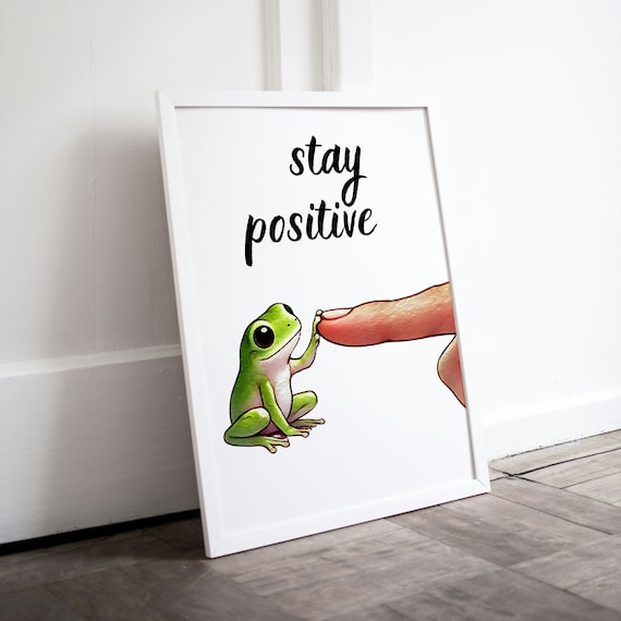 Cute Frog Poster Inspirational Quote Wall Art Cute Frog Drawing Typography As Art Inner Strength Quotes Affirmation Friends Frog Quote