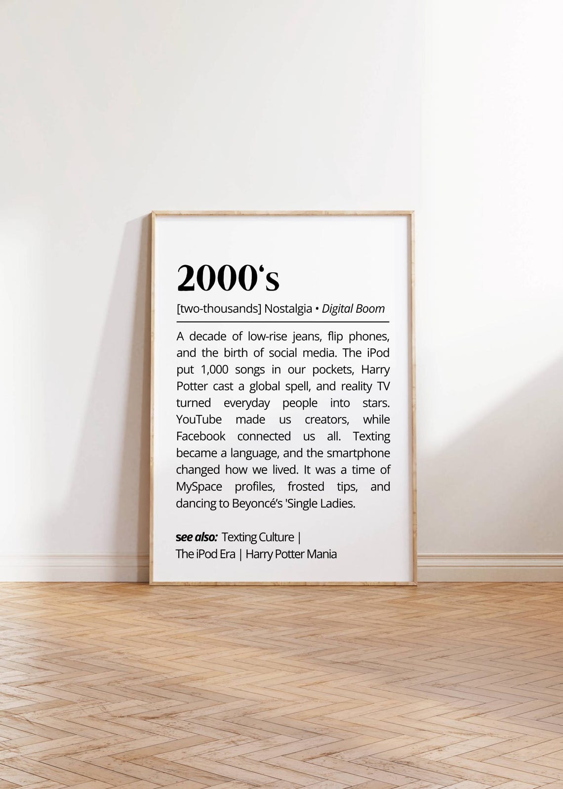 2000s Nostalgia Definition Wall Art Boom Retro Minimalistic Poster History Gift Idea Art Decor Unique Personalized Gift