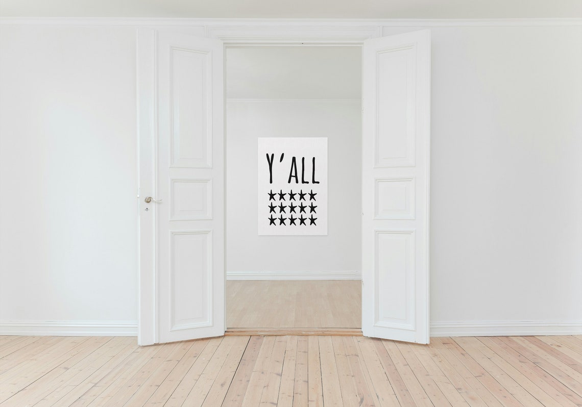 Yall Southern Charm Hand Lettered Star Typography Western Decor Poster - Image 3