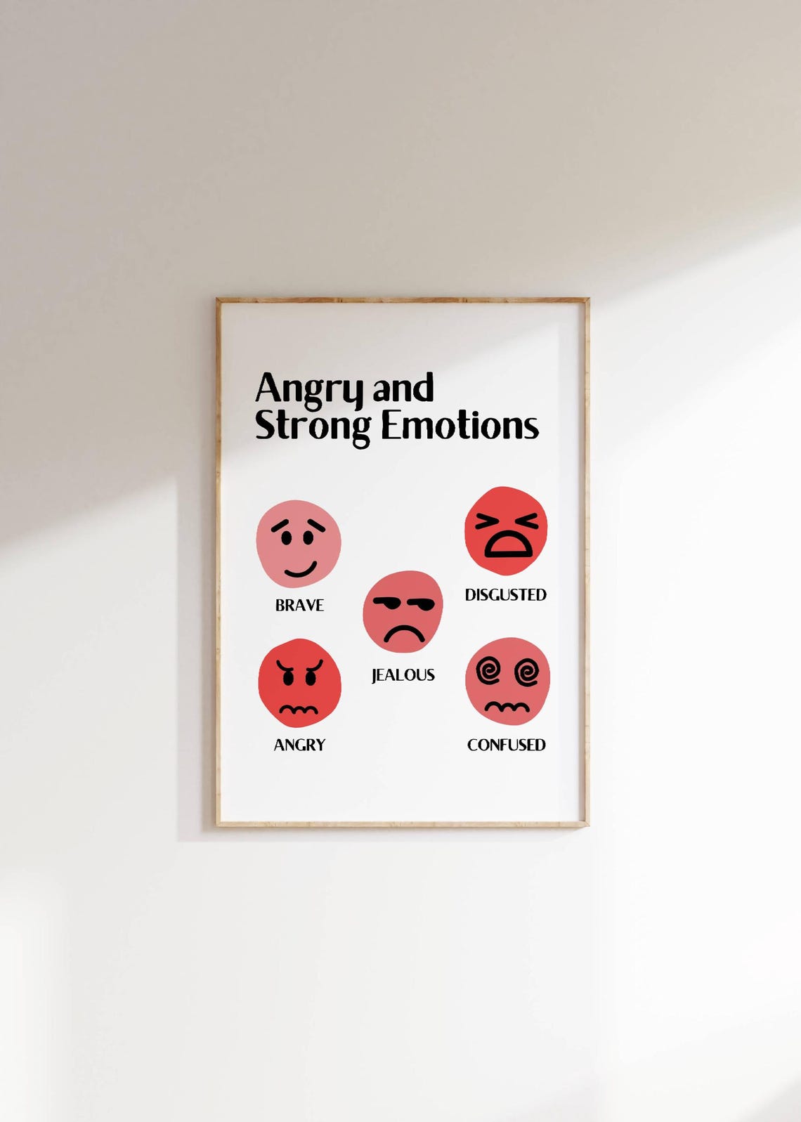 Angry And Strong Emotions Chart Classroom Kids Feelings Poster