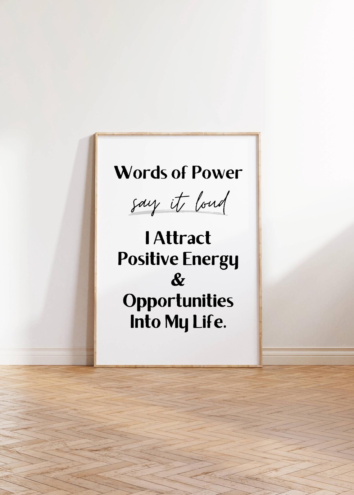 I Attract Positive Energy Words Of Power Manifestation Quote Poster - Image 3