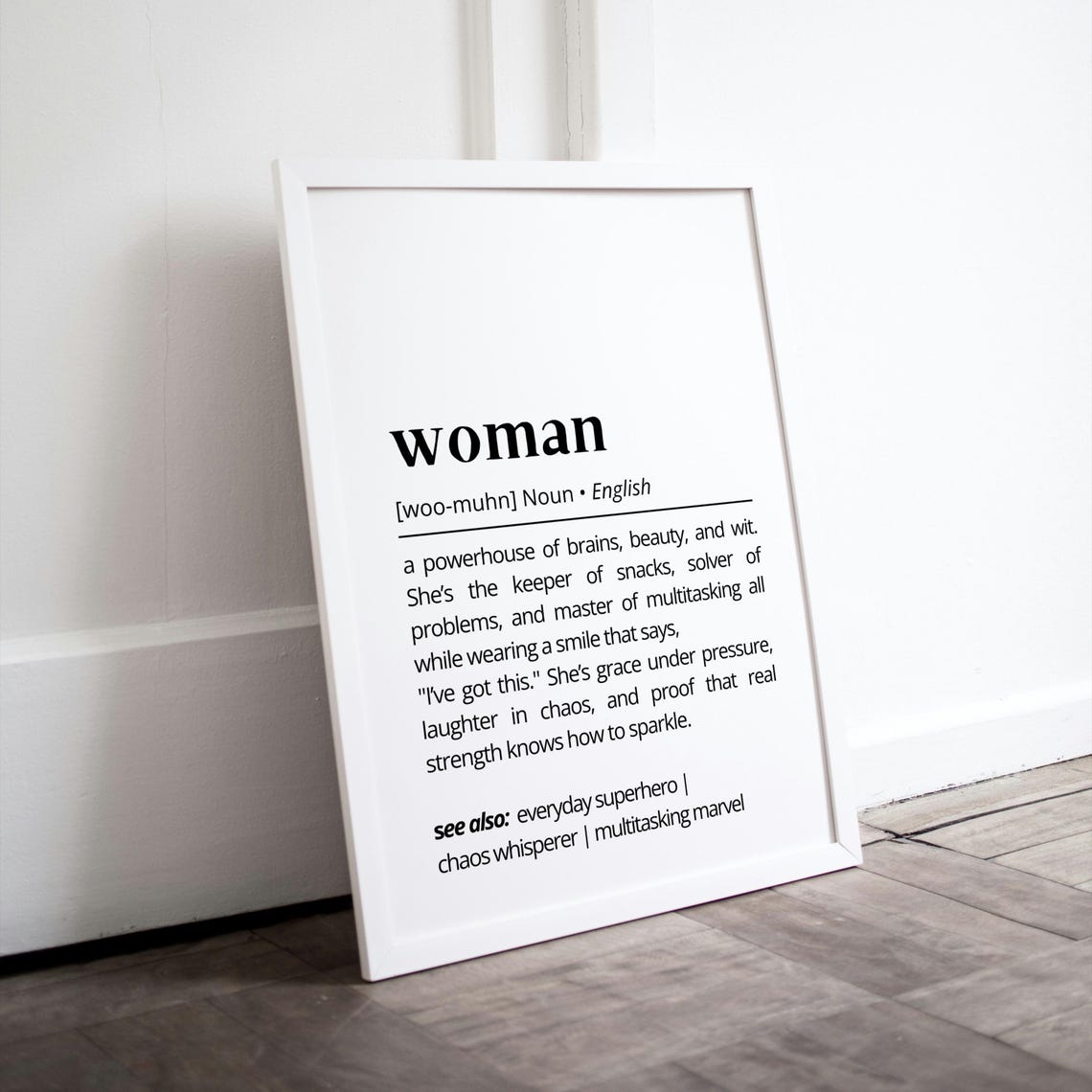Sweet Woman Definition Funny Dictionary Quote Gift For Her Poster - Image 3