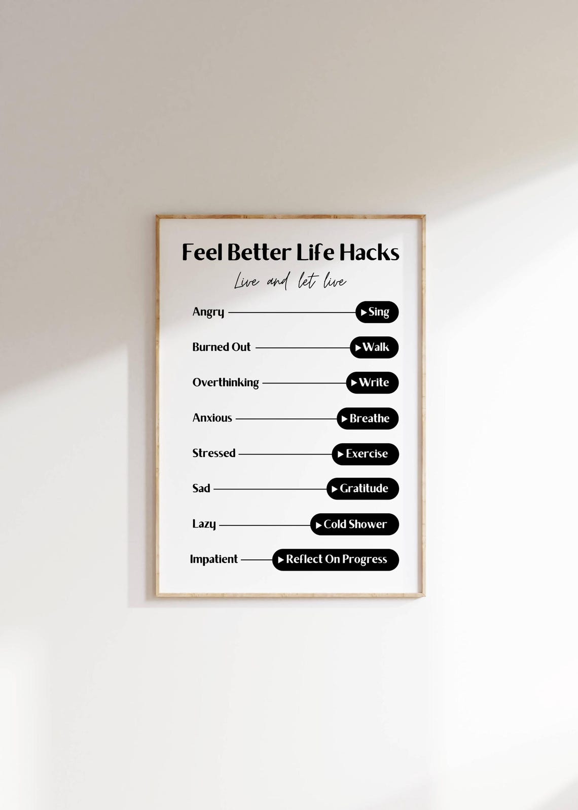 Feel Better Life Hacks Mental Health Tips Colorful Motivation Poster - Image 2