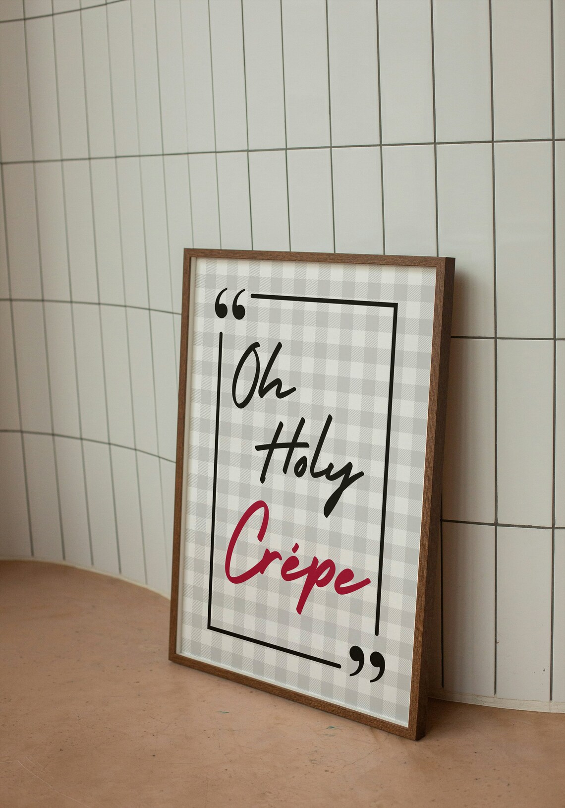 Oh Holy Crepe Gingham Funny Farmhouse Kitchen Quote Wall Poster - Image 3