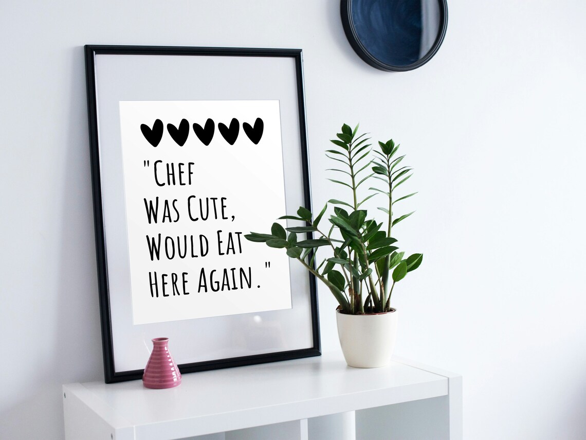 Kitchen Prints Modern Kitchen Decor Chef Was Cute Trendy Kitchen Wall Art Cute Kitchen Quotes Art Minimalist Cooking Posters Jpg - Image 4