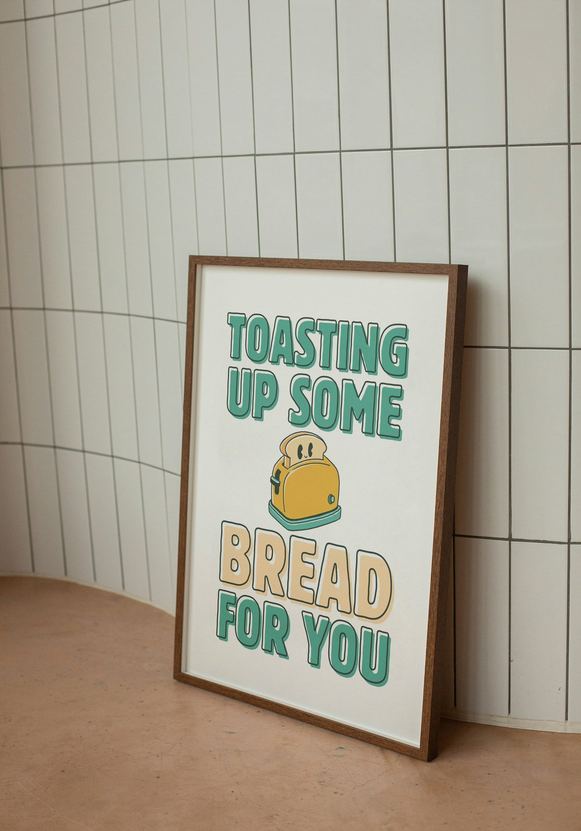 Toasting Up Some Bread for You Cute Toaster Kitchen Art Poster