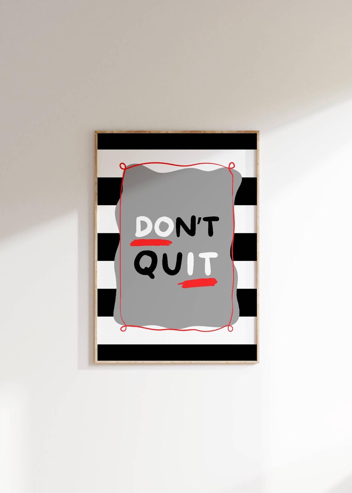 Dont Quit Retro Striped Hand Drawn Motivational Typography Poster - Image 3