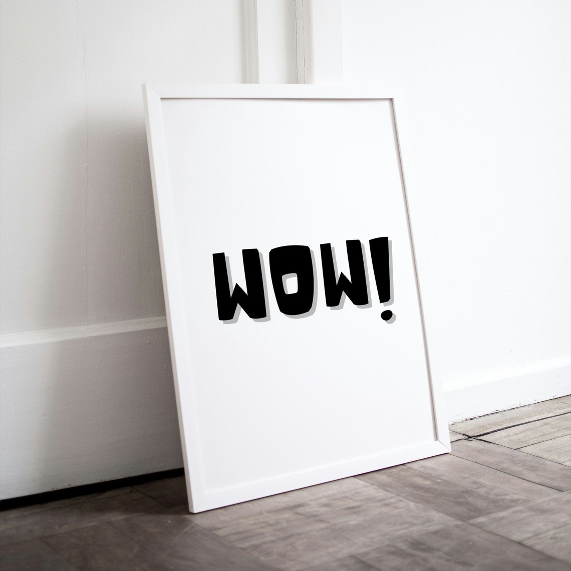 Wow Bold Black Cartoon Typography Fun Pop Art Bedroom Wall Poster - Image 2