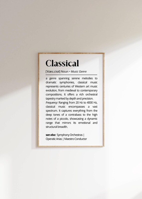 Classical Music Genre Definition Minimalist Typography Gift Poster