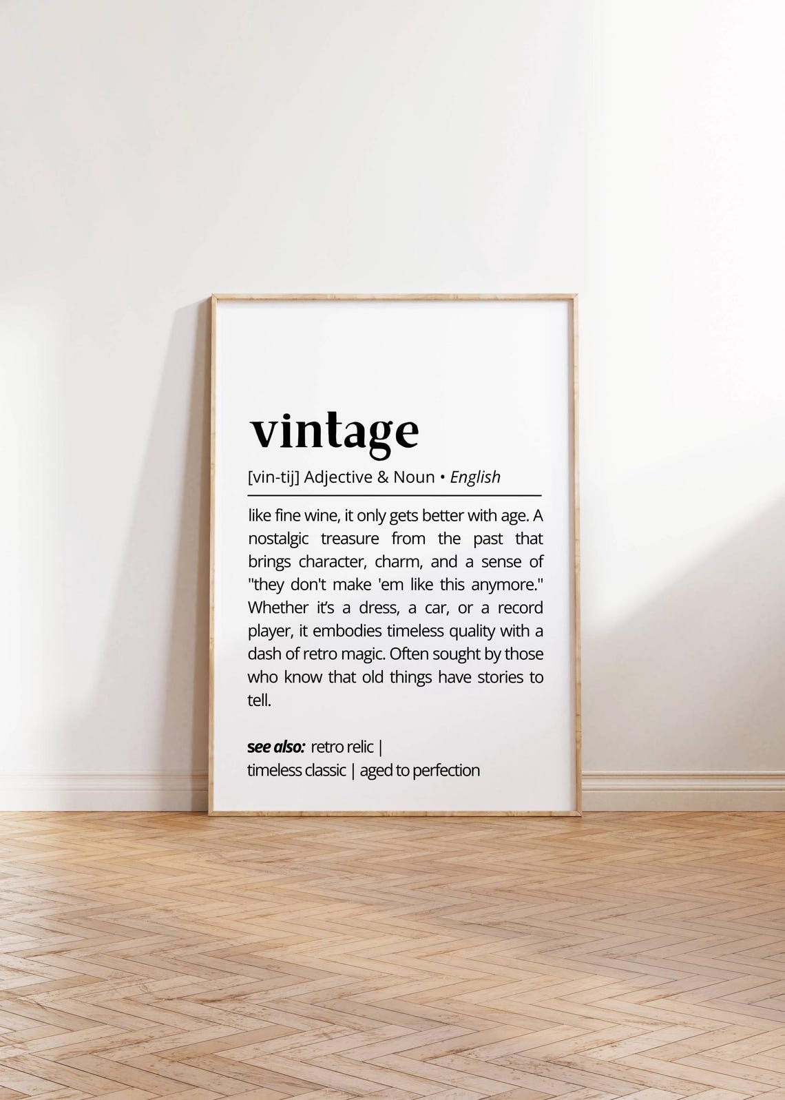 Vintage Definition Nostalgic Retro Charm Dictionary Style Wall Art - Image 2