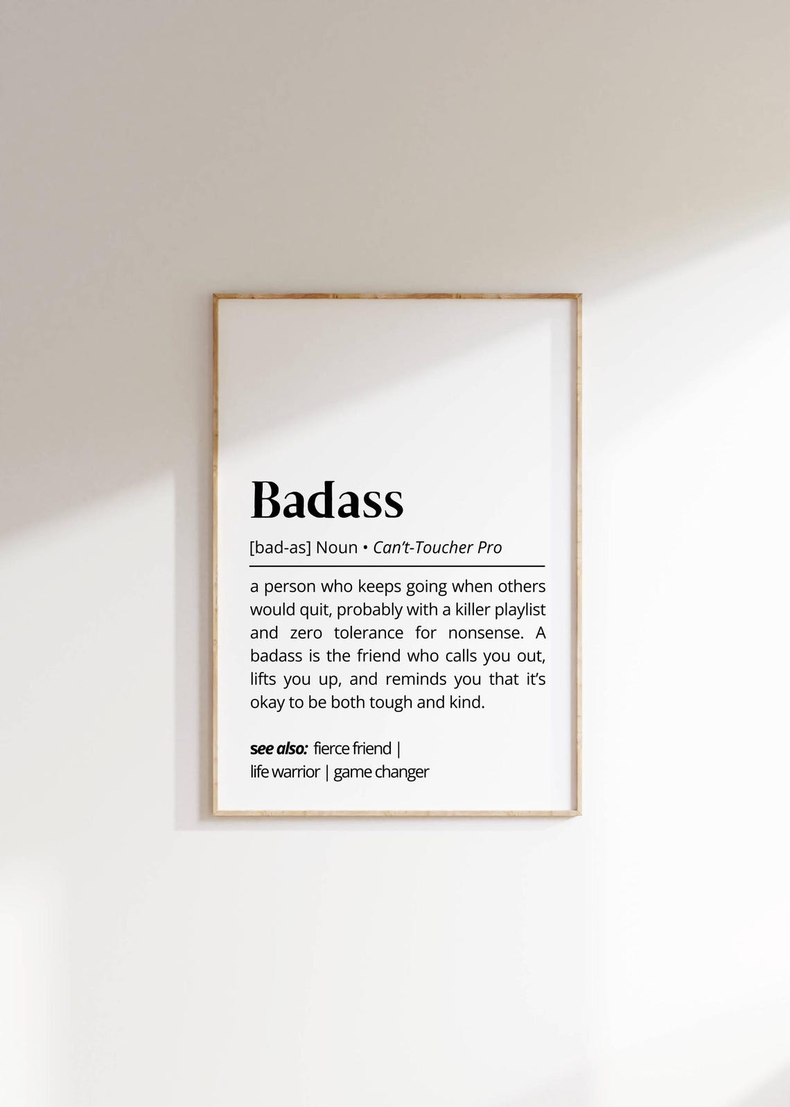 Badass Definition Dictionary Funny Bold Motivational Poster Art