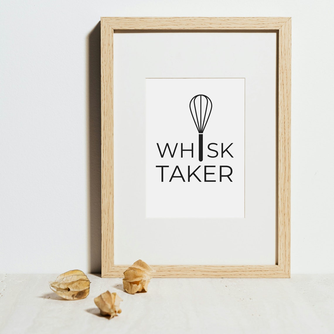 Whisk Taker Pun Kitchen Quote Minimalist Black And White Poster - Image 2