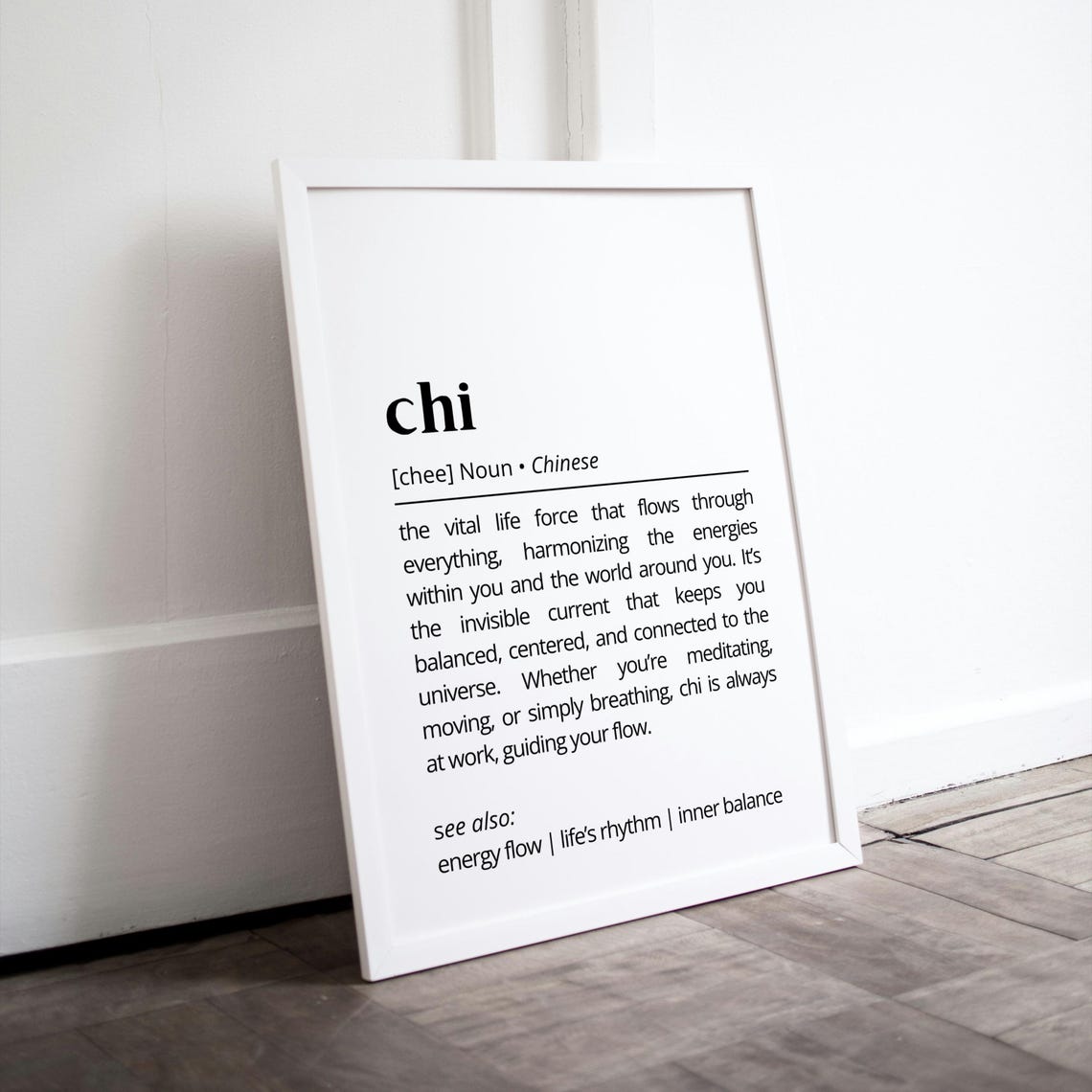 Chi Definition Chinese Life Force Energy Dictionary Word Art Poster - Image 2
