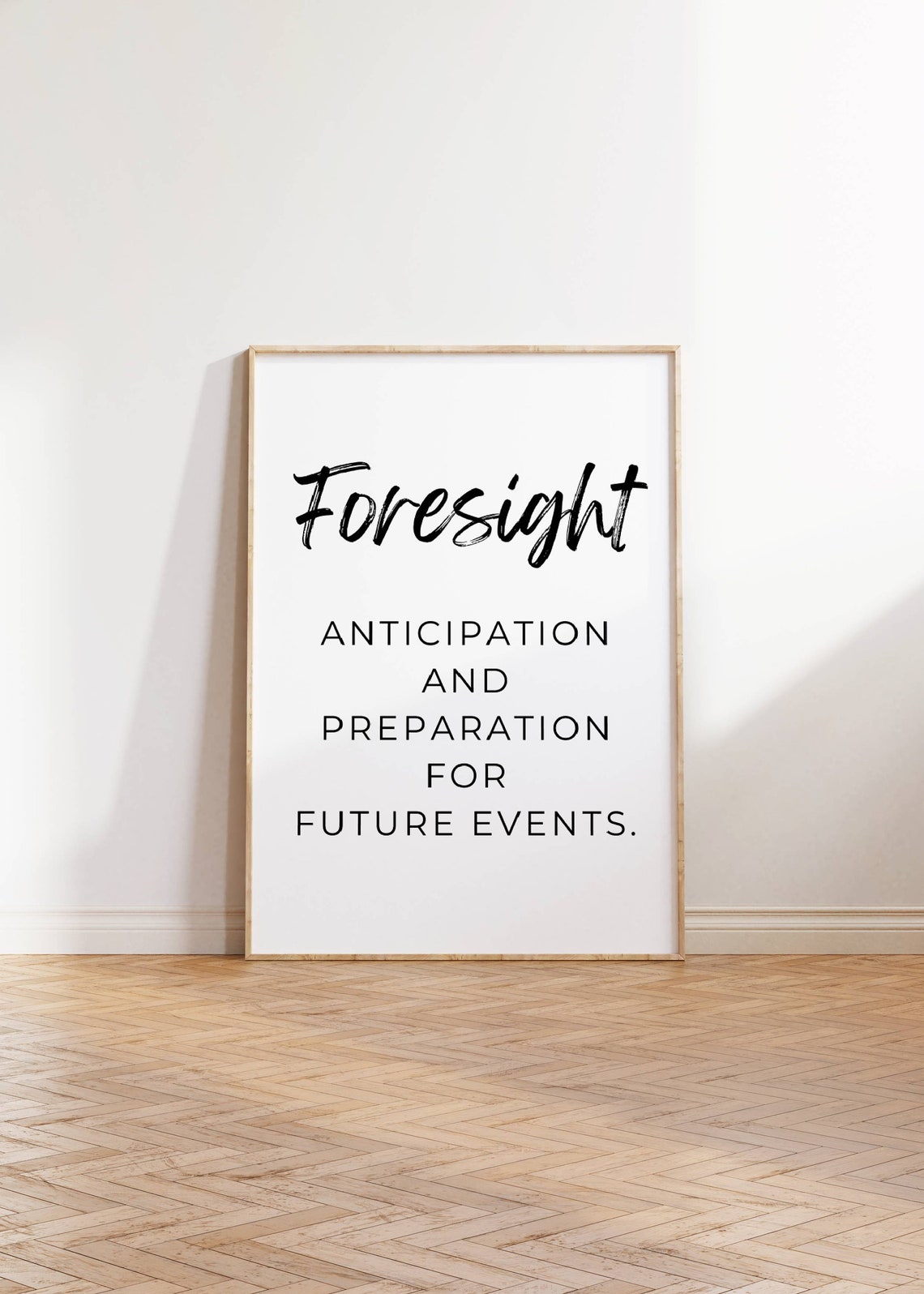 Foresight Definition Minimalist Typography Motivational Wall Poster