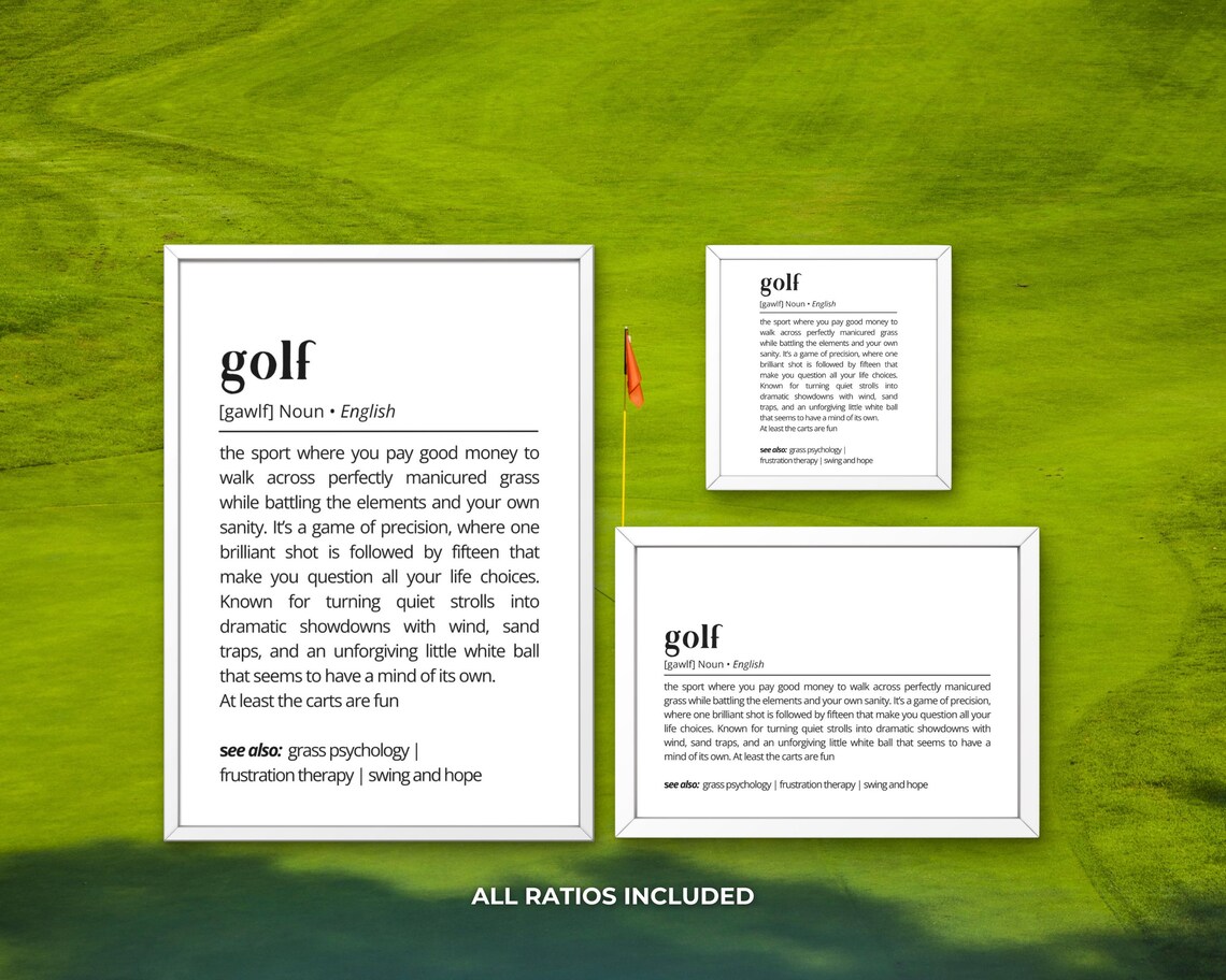 Golf Definition Humor Art Print For Office Home - Image 3