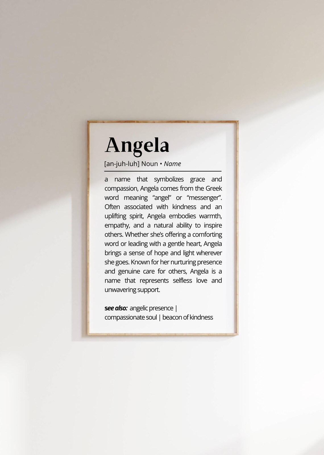 Angela Name Definition Personalized Minimalist Typography Art Print - Image 2