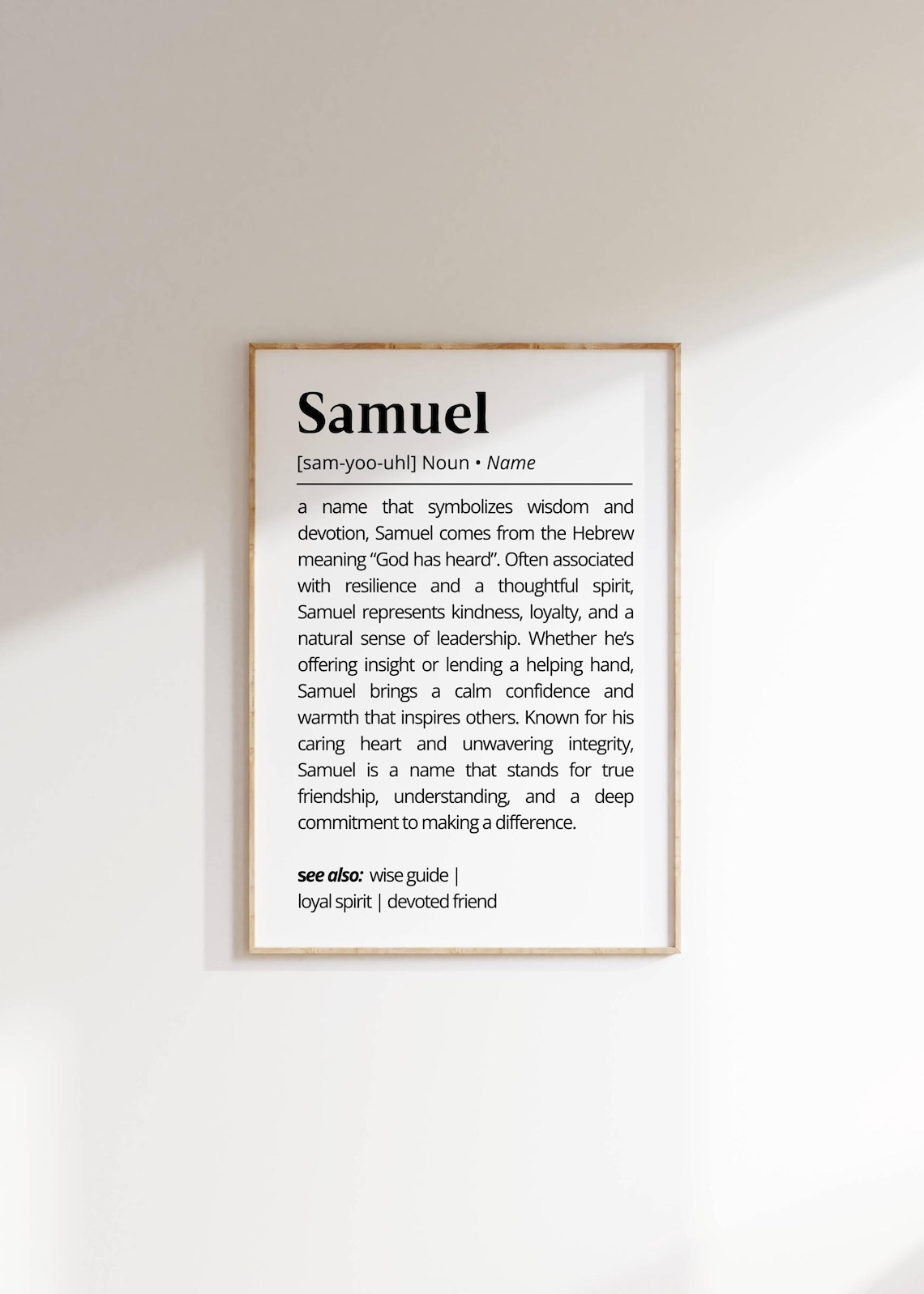 Samuel Name Definition Minimalist Wall Art Print