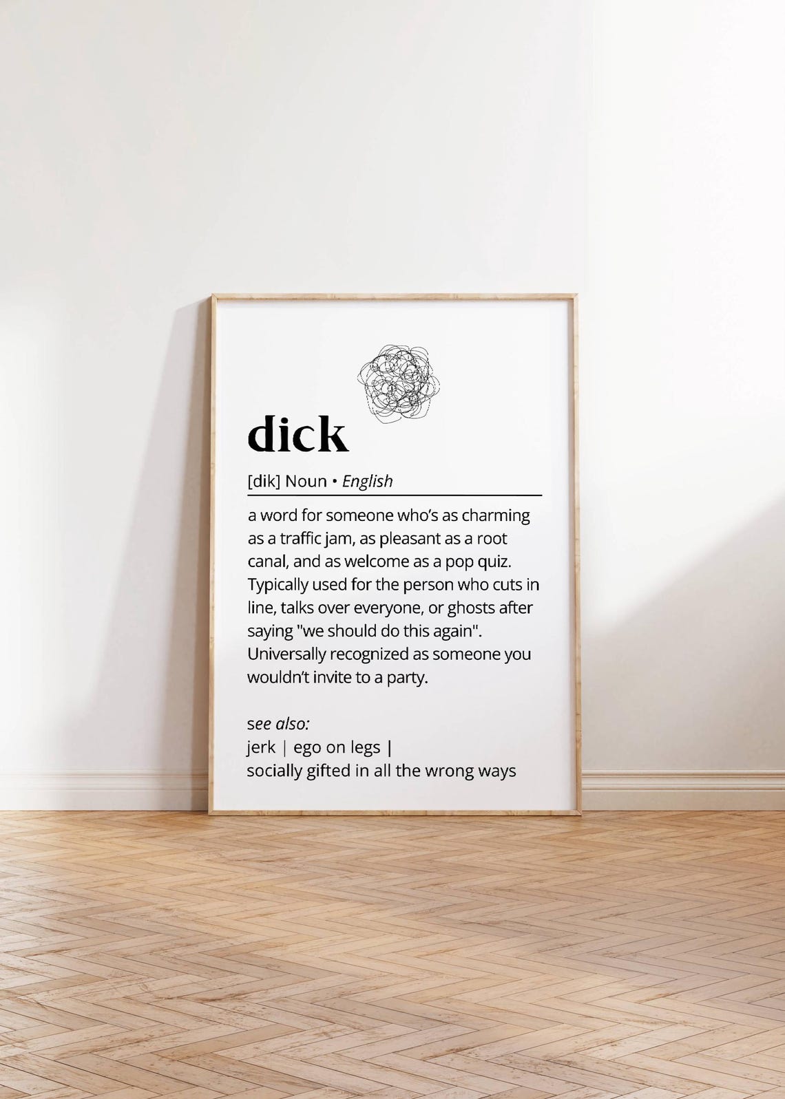 Dick Funny Dictionary Definition Poster Minimalist Quote Decor Art - Image 3