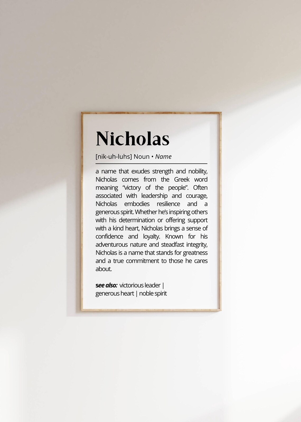 Nicholas Name Meaning Minimalist Typography Art Print - Image 2