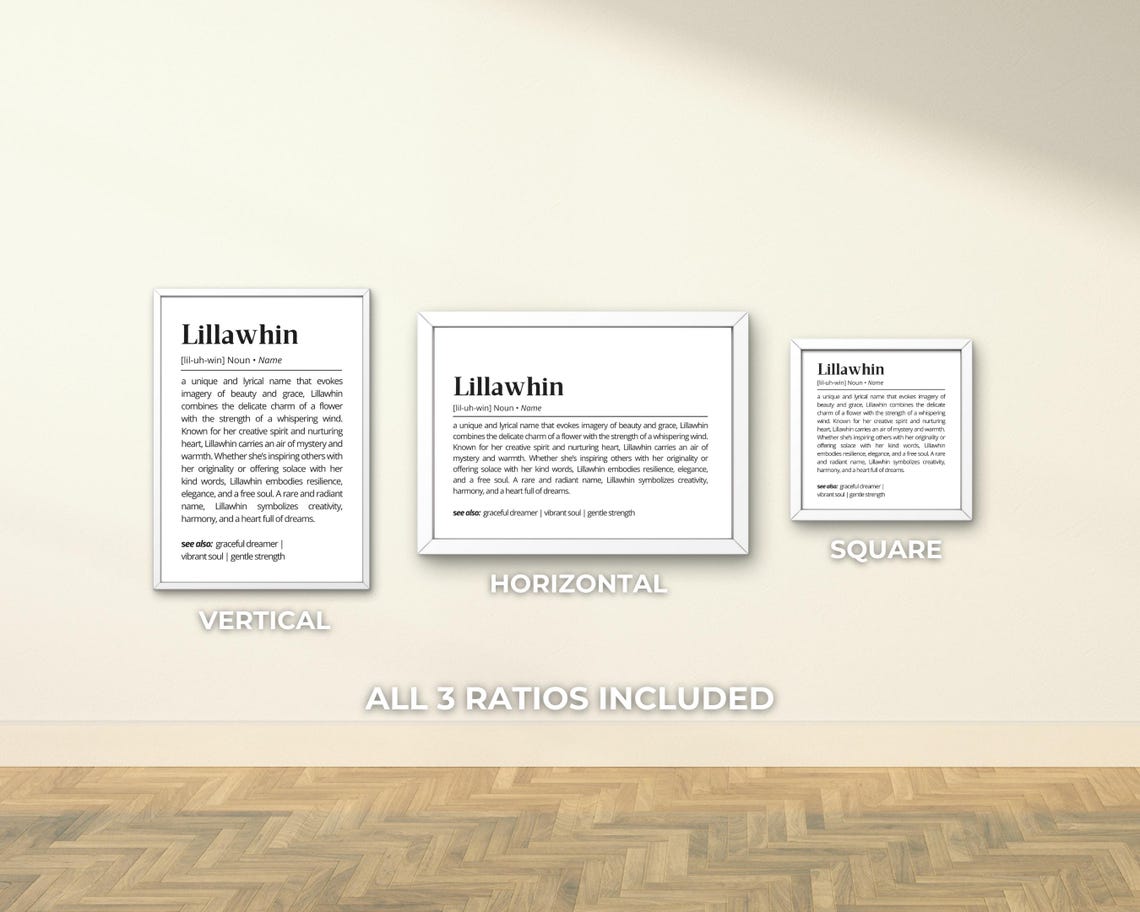 Lillawhin Name Definition Dictionary Meaning Personalized Poster - Image 3