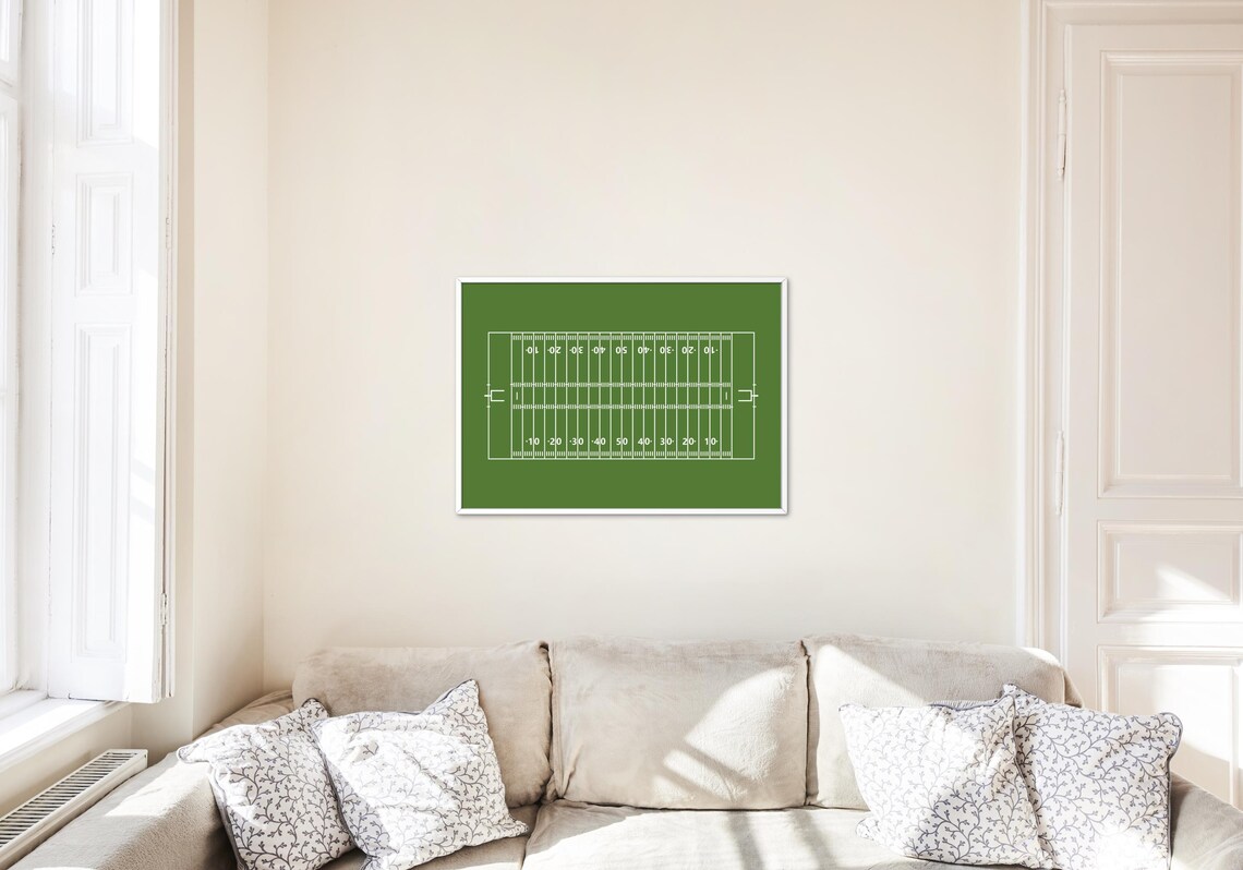 Football Field Modern Sports Decor Art Print - Image 2