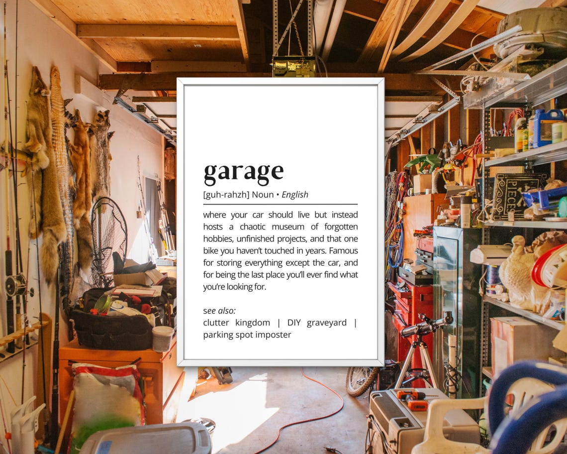 Funny Garage Definition Dictionary Poster Man Cave Workshop Dad Gift - Image 2