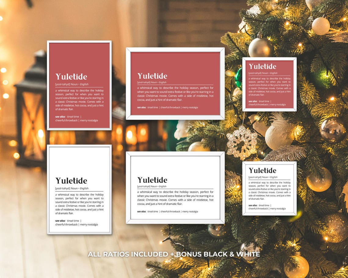 Yuletide Definition Whimsical Holiday Season Dictionary Style Poster - Image 3