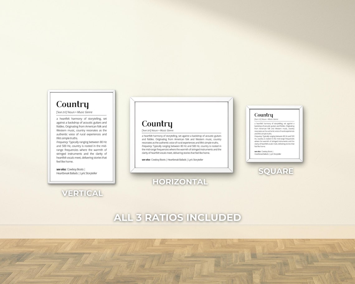 Country Music Genre Definition Gift For Country Fans Wall Poster - Image 4