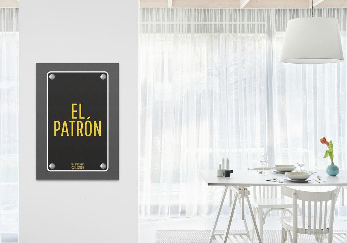 El Patron Bold Spanish Statement Sign Typography Black Poster - Image 2