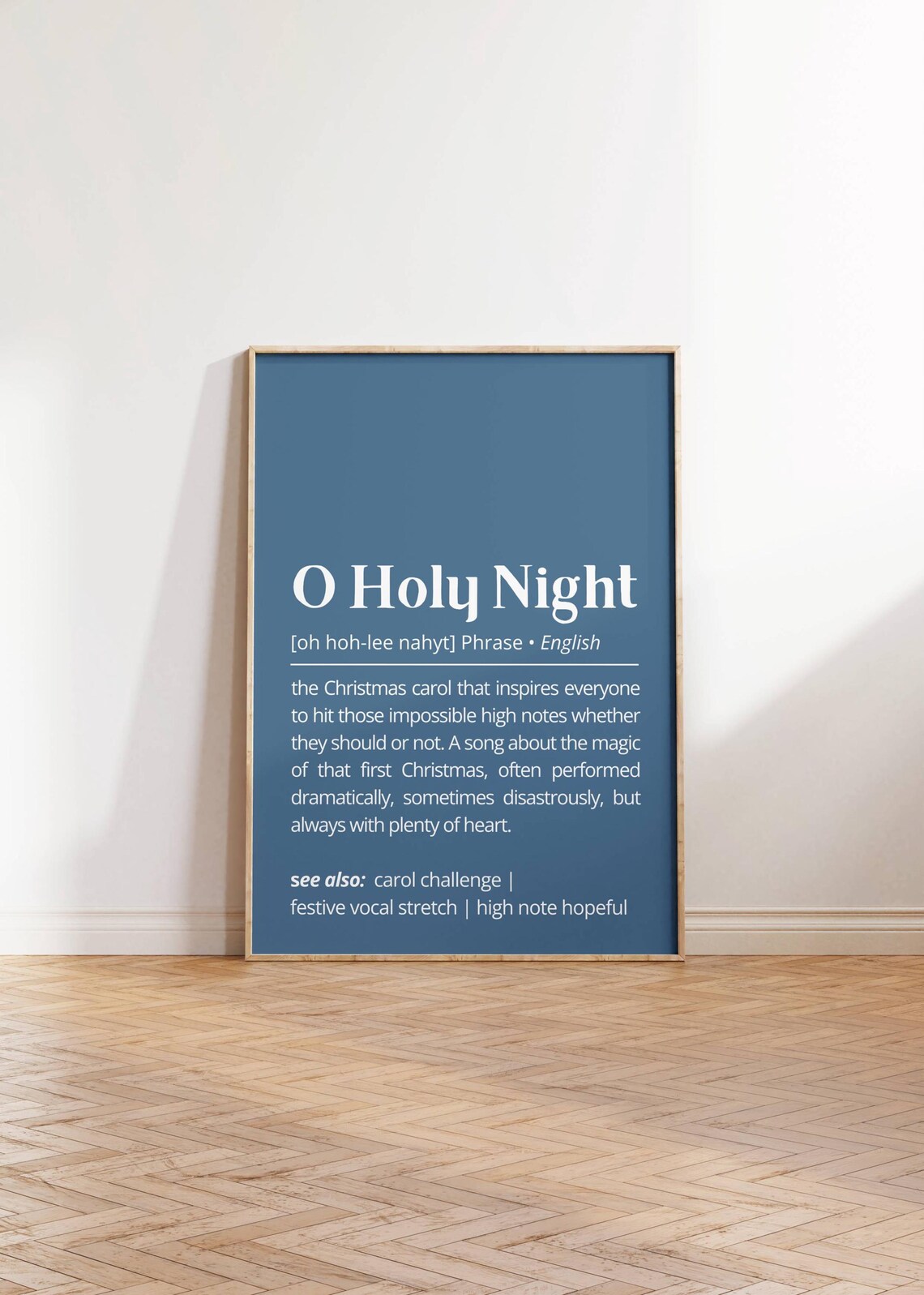 O Holy Night Definition Christmas Carol Humor Dictionary Style Poster - Image 2