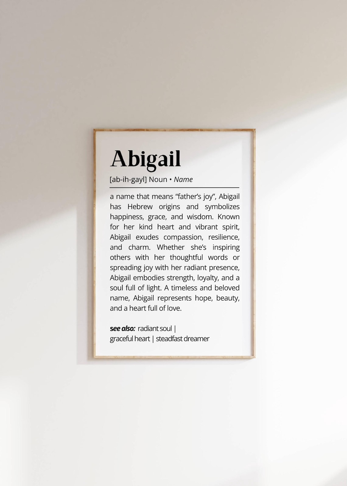 Abigail Name Definition Typography Personalized Poster