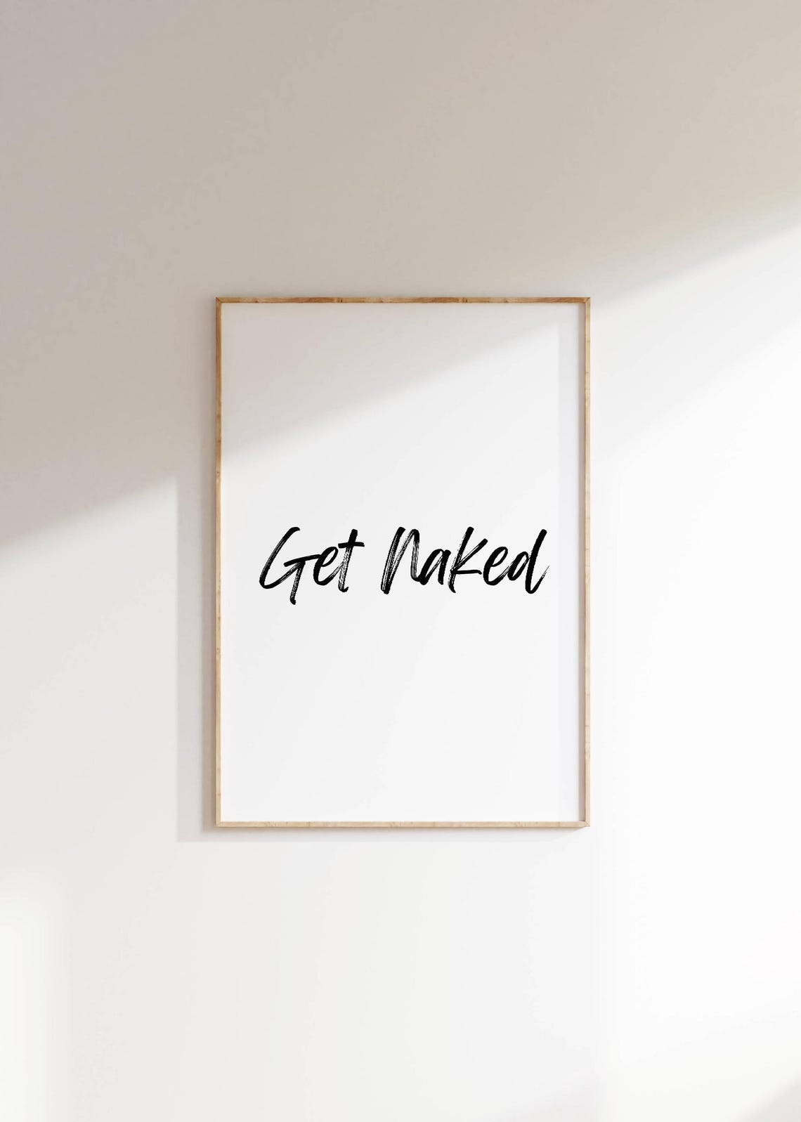 Get Naked Script Cheeky Playful Minimalist Bathroom Humor Poster - Image 3