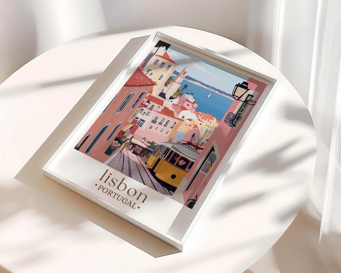 Lisbon Portugal Travel Poster Portugal Wall Art Lisbon Print Home Decor Birthday Present Personalised Travel Poster - Image 2