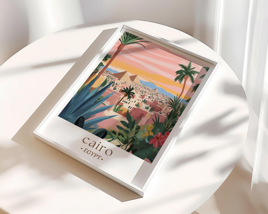 Cairo Egypt Travel Poster, Cityscape Art Print - Image 3