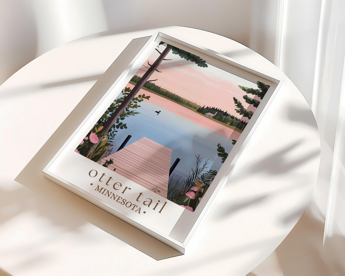 Otter Tail Minnesota Travel Poster, Rustic Cabin Art - Image 3