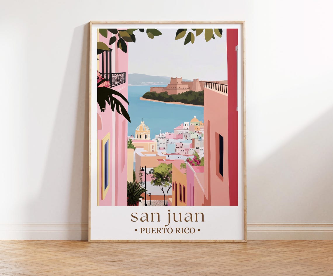 San Juan Puerto Rico Poster Puerto Rico City Print San Juan Travel Wall Art Home Decor Wedding Present Personalised Gifts