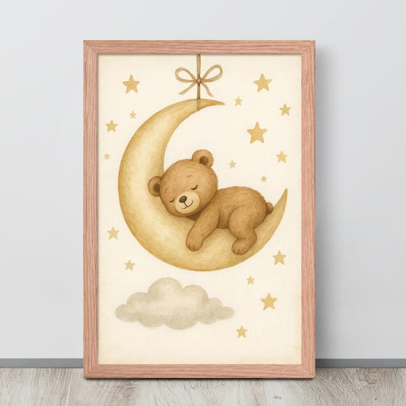 Teddy Bear Moon, Dreamy Night Sky Poster