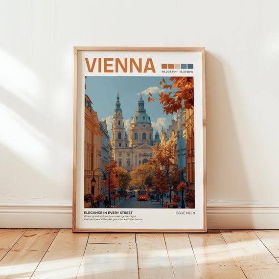 Vienna Architecture Print Austria Travel Poster Europe Wall Art