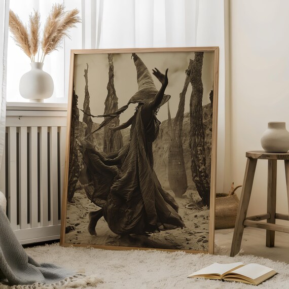 Dancing Witch Dark Academia Printvintage Wall Artold Photo Mystical Artoccult Posterwitchy Vibeswicca