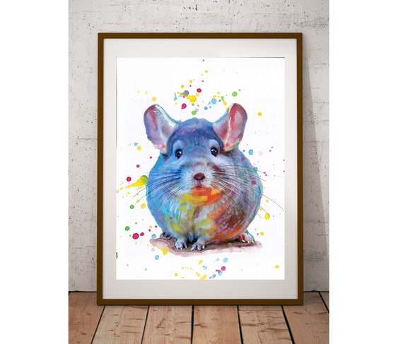 Chinchilla Nursery Watercolor Animal Art Print